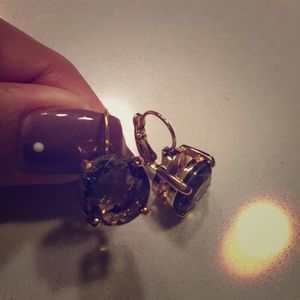 Kate Spade lever back earrings smokey quartz color